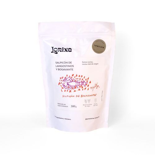 Producto de conservas caseras y premium Lorixe de la gama de salpicón de bogavante y langostinos