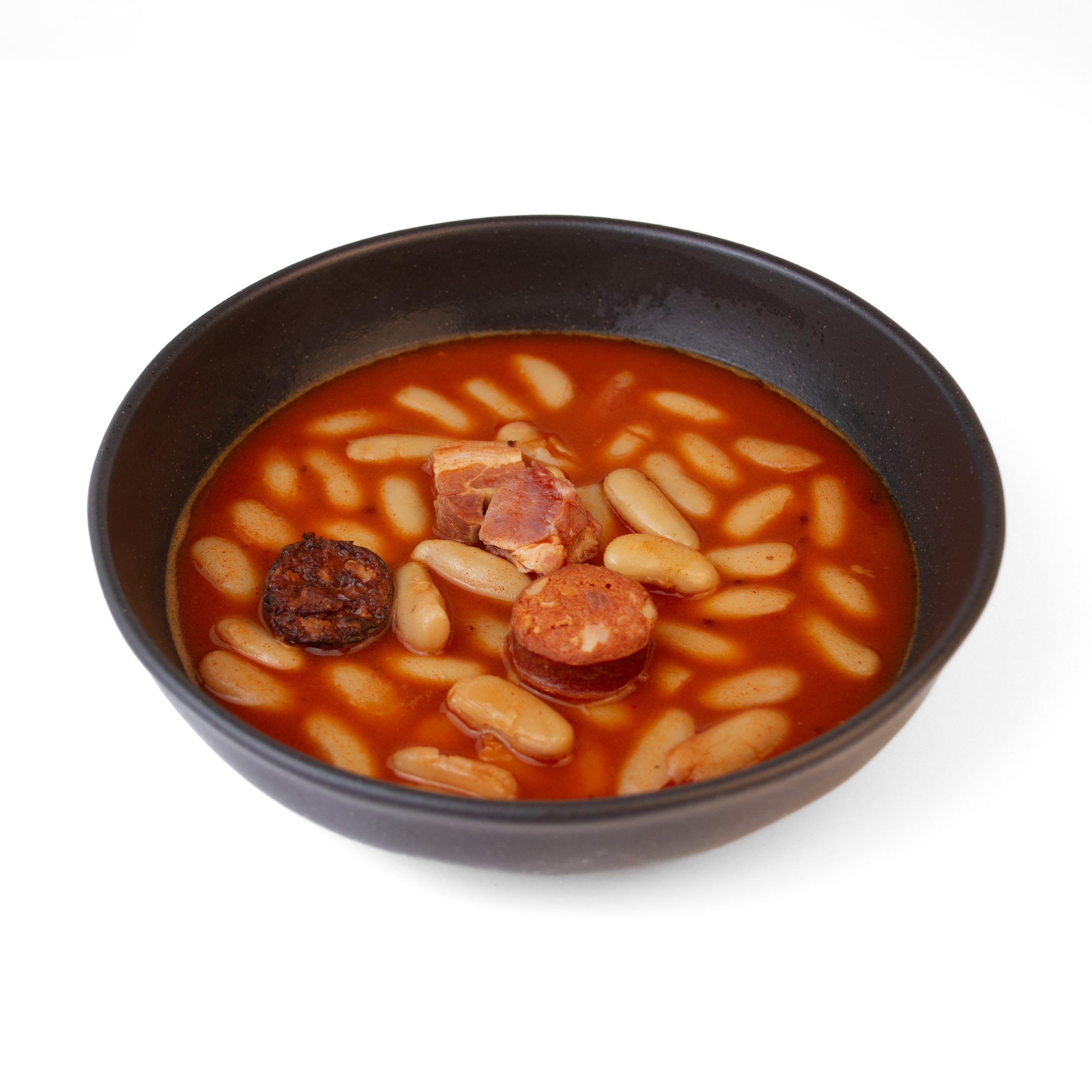 Emplatado de fabada asturiana Emplatado del producto de conservas caseras y gourmet Lorixe fabada asturiana