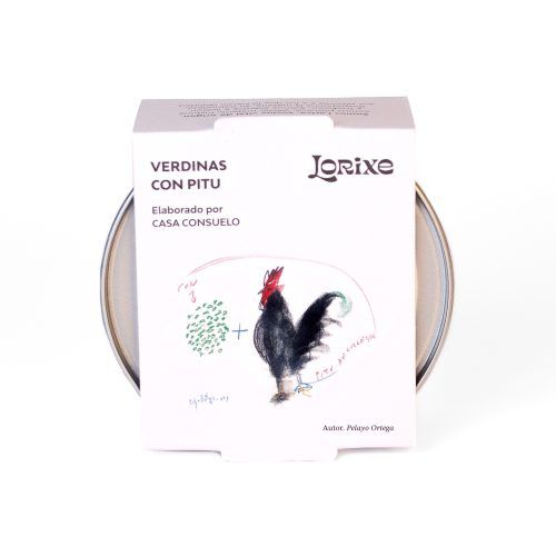 Producto de conservas caseras y gourmet Lorixe de la gama de verdinas con pitu