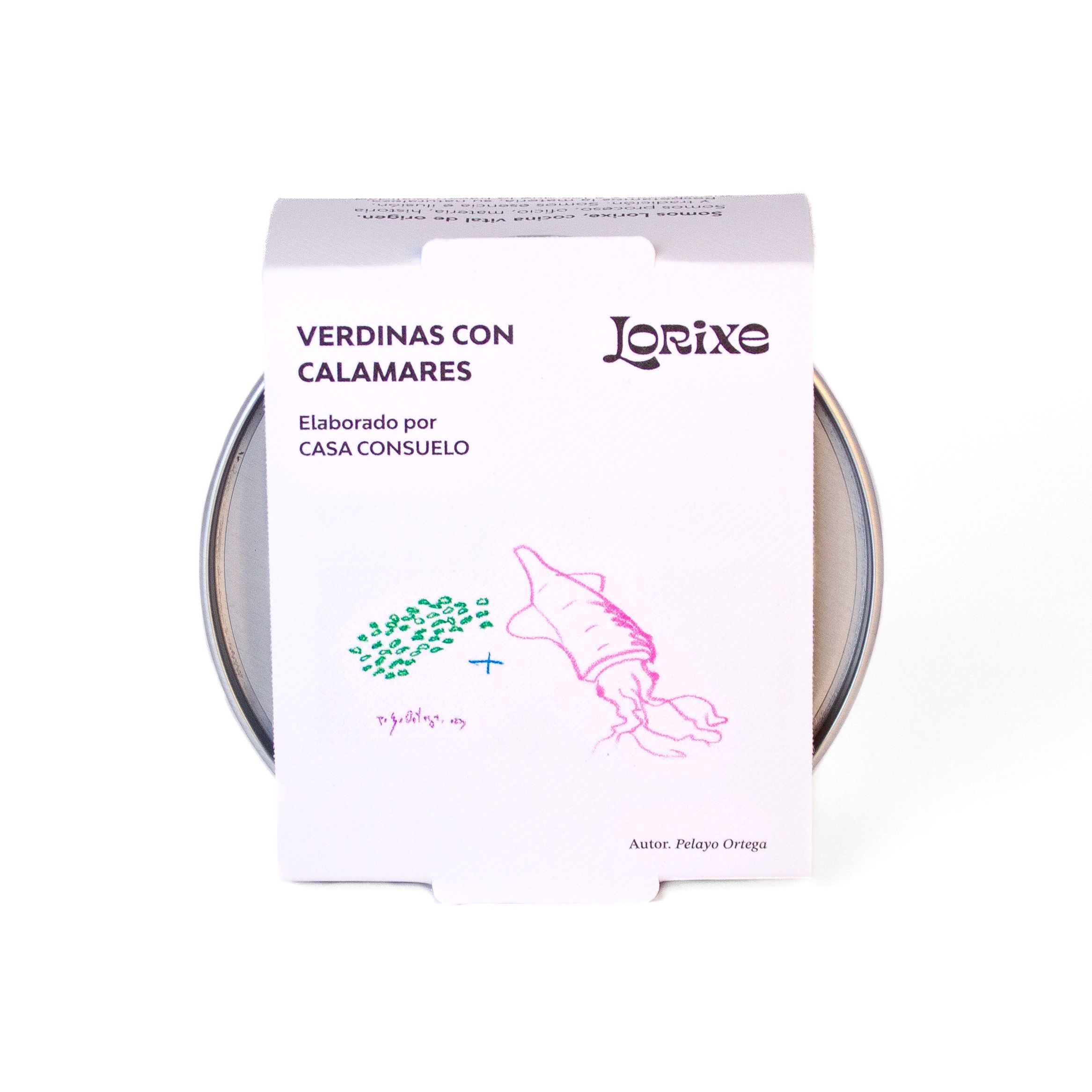 Verdinas con calamares Producto de conservas caseras y gourmet Lorixe de la gama de verdinas con calamares
