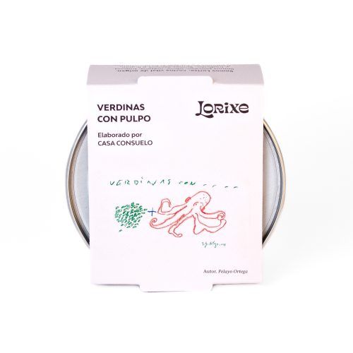 Producto de conservas gourmet Lorixe de la gama de verdinas con pulpo