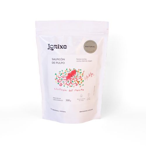 Producto de conservas caseras y premium Lorixe de la gama de salpicón de pulpo